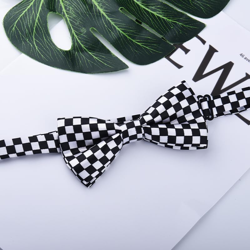 Sdopbinbin Checkered Bow Tie for Men Leopard Bowtie for Mens Dogs Cats Bowtie Cosplay Halloween Bow Ties for Men Women - Image 5